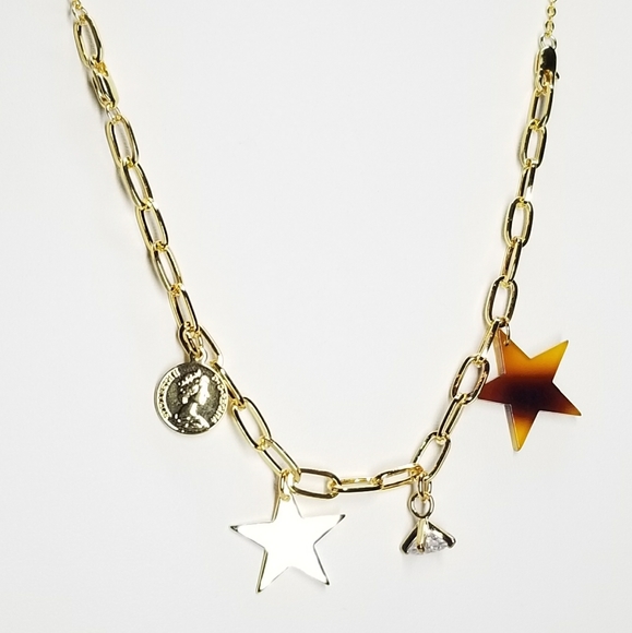 NEW Gold Paperclip Charms Necklace Bracelet - Picture 5 of 10